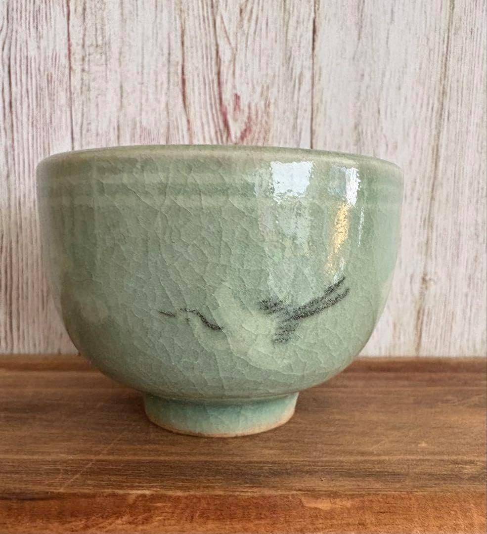 韓国人間文化財 柳海剛作 高麗青磁 湯呑み 2個セット 韓国人間文化財(人間国宝) 柳海剛 作 高麗青磁 湯呑 8点セット 韓国人間